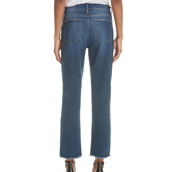 FRAME Le High Straight Asymmetrical Hem Jeans In Kingsway Size 25 - Picture 14 of 15